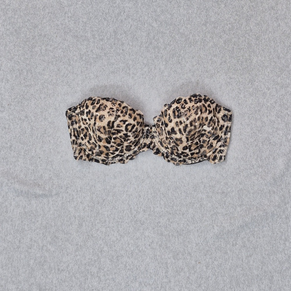 Victoria's Secret PINK Women Bra 34D Brown Animal Print MULTI WAY T Shirt
